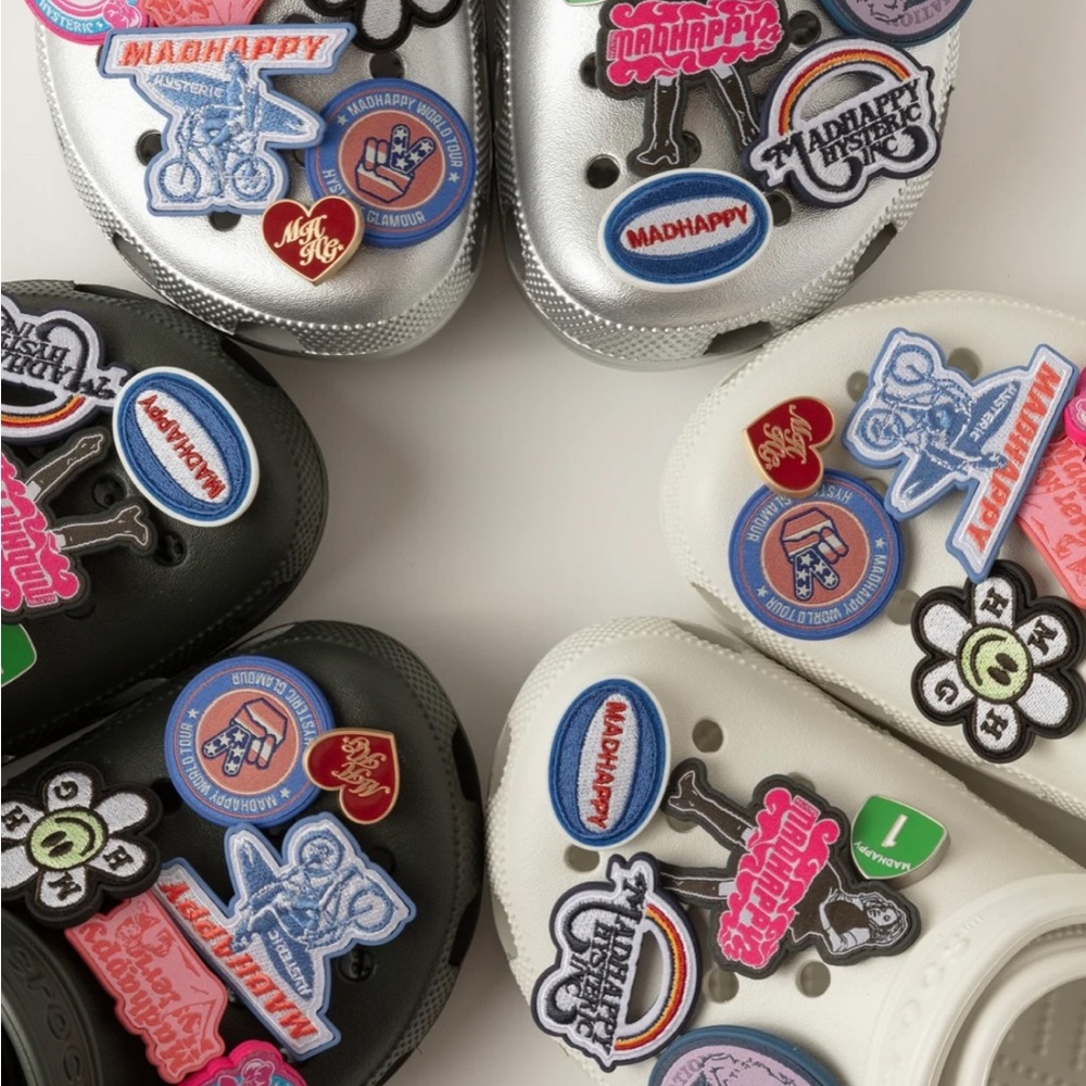 Madhappy Black Slippers with Vibrant Charms - Picture 2 of 2